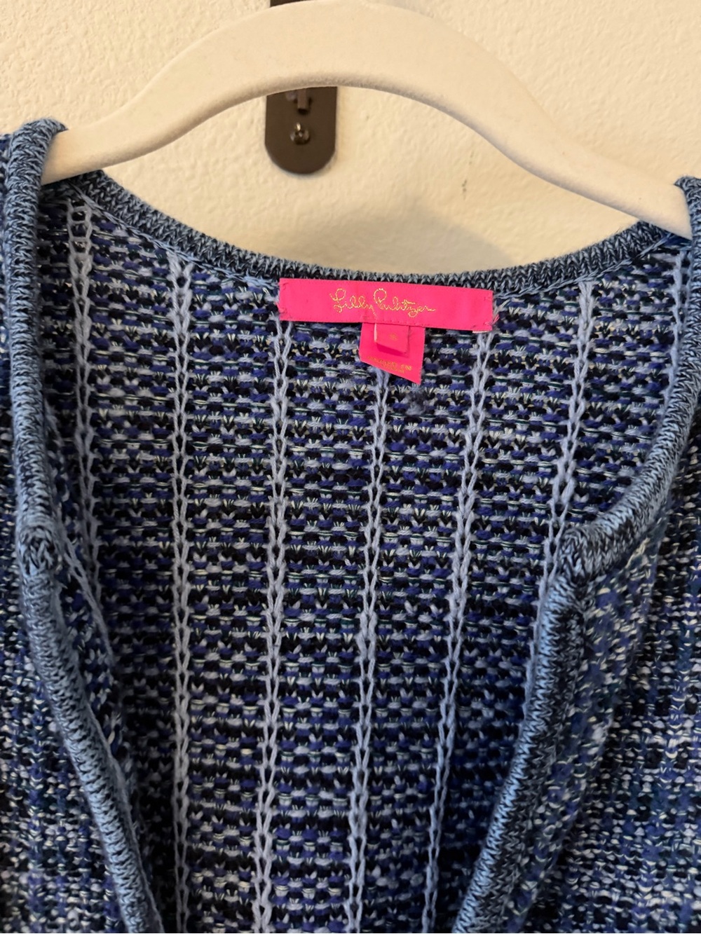 Lilly Pulitzer Simora Fringe Tweed Cardigan - Blue - Picture 6 of 11